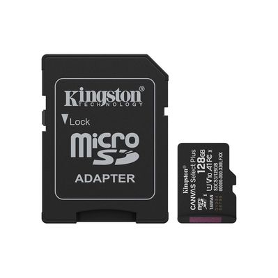 Карта пам'яті Kingston 128GB (з SD адаптером) Class 10 UHS-I U1 V10 A1 (SDCS3/128GB)