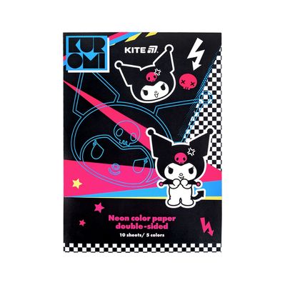 Кольоровий папір Kite А4 неоновий Kuromi (10 аркушів/ 5 кольорів) (HK24-252-2)