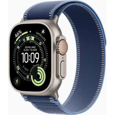 Смарт-годинник Apple Watch Ultra 3 GPS + Cellular 49mm Natural Titanium Case with Blue/Bright Blue Trail Loop - M/L (MEWU4QP/A)