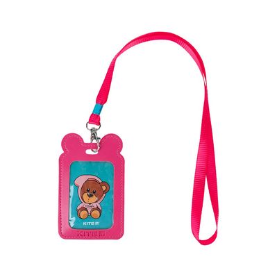 Бейдж Kite вертикальний на шнурку, фуксія (K24-296-4)