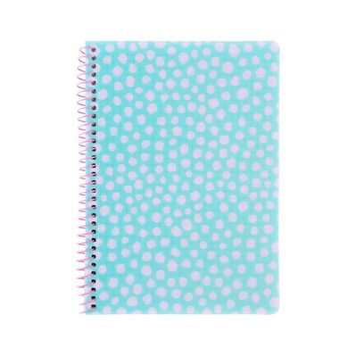 Блокнот Axent на спіралі А5 80 аркушів, клітинка, пластикова обкладинка, блакитний (8462-2-A)