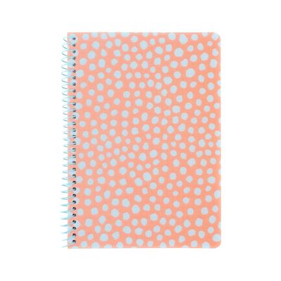 Блокнот Axent на спіралі А5 80 аркушів, клітинка, пластикова обкладинка, персиковий (8462-3-A)