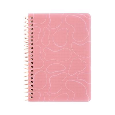 Блокнот Axent на спіралі B6 80 аркушів, клітинка, пластикова обкладинка, рожевий (8463-2-A)