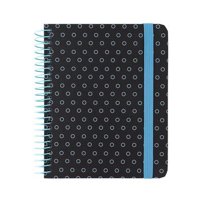 Блокнот Axent на спіралі В6 120 аркушів, клітинка, тверда обкладинка, графіт (8461-3-A)