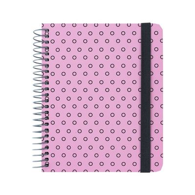 Блокнот Axent на спіралі В6 120 аркушів, клітинка, тверда обкладинка, рожевий (8461-1-A)