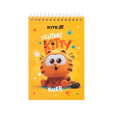 Блокнот Kite на спіралі Garfield А6, 48 аркушів, нелінований (GF25-196)