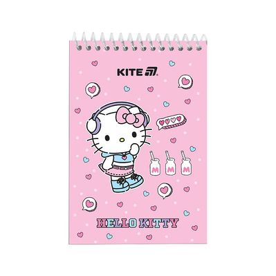 Блокнот Kite на спіралі Hello Kitty А6, 48 аркушів, нелінований (HK25-196-1)