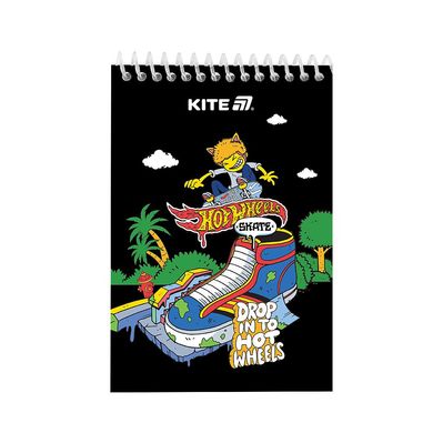 Блокнот Kite на спіралі Hot Wheels А6, 48 аркушів, нелінований (HW25-196-2)