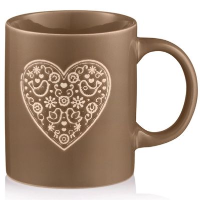 Чашка Ardesto Heart, 320мл, кераміка, сірий (AR3074G)