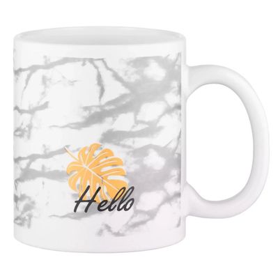 Чашка Ardesto Hello, 330мл, кераміка, біло-сірий (AR3048WG)