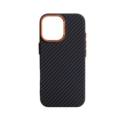 Чохол до мобільного телефона Armorstandart LikeCarbon2 SE MagCase Apple iPhone 17 Black Orange (ARM89160)