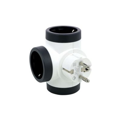 Мережевий розгалужувач Legrand ПРЕМІУМ поворотний 3х2К+З бокові розетки, колір Білий/Чорний (694521)