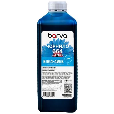 Чорнило Barva Epson 664 1 л, special cyan (E664-425e)