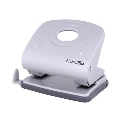 Діркопробивач Economix з лінійкою 30 аркушів Срібний (E40132)