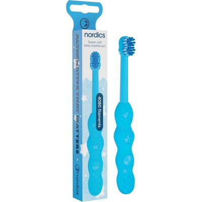 Дитяча зубна щітка Nordics Baby 4080 Soft блакитна (3800501908228)