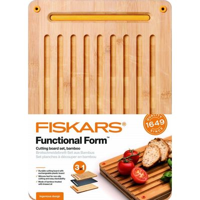 Дошка для нарізання Fiskars Functional Form бамбукова (1059230)