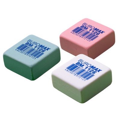 Гумка Buromax квадратна, 28х28х13 мм асорті кольорів (BM.1126)