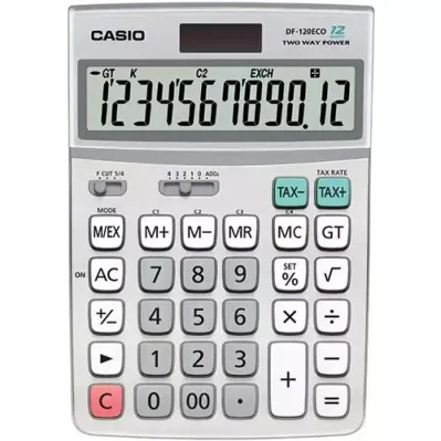 Калькулятор Casio DF-120ECO-W-EP, сірий (CALC-CAS-DF-120ECO-W)