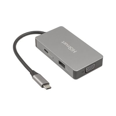 Концентратор HiSmart USB-C to 2xHDMI + VGA + USB 2.0 + USB-C PD60W (CA913879)