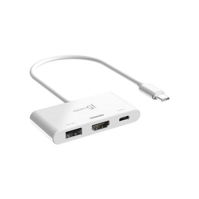 Концентратор J5create USB-C 3-in-1 HDMI + USB + USB-C PD white (JCA399-N)