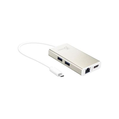 Концентратор J5create USB-C 5-in-1 2xUSB 3.0 + HDMI 4K + USB-C PD + RJ45 1000Mbps gray (JCA374-N)