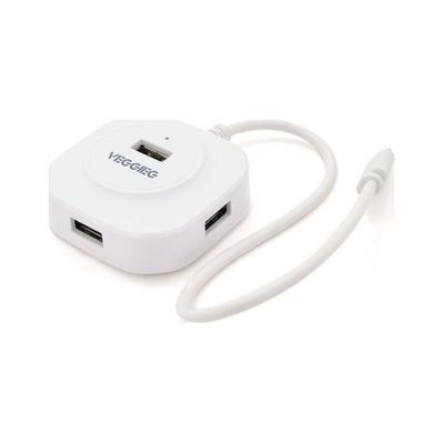 Концентратор VEGGIEG USB-C 4xUSB 2.0 0.2m white (YT-TC-V-C242)