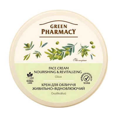Крем для обличчя Green Pharmacy Живильно-відновлюючий Оливковий 200 мл (4823015914560)