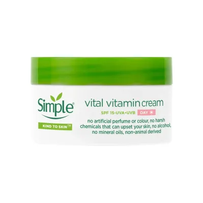 Крем для обличчя Simple Vital Vitamin Cream SPF15 Kind to Skin Денний вітамінний 50 мл (8710447486337)