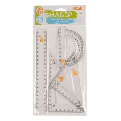 Лінійка Yes набір 4 предмета лінійка 20 см (370262)