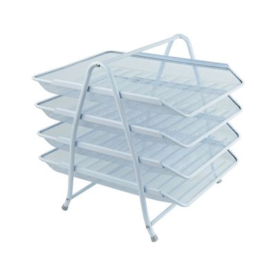 Лоток для паперів Axent горизонтальний 4-в-1, металевий, білий (2129-21-A)