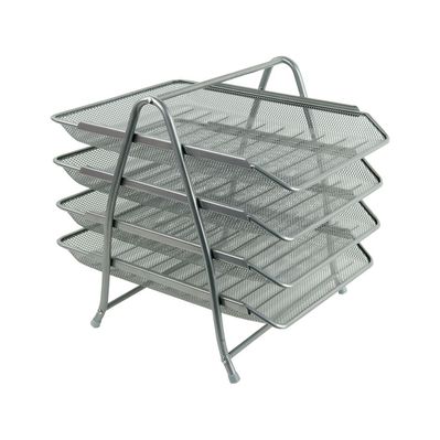 Лоток для паперів Axent горизонтальний 4-в-1, металевий, срібний (2129-03-A)