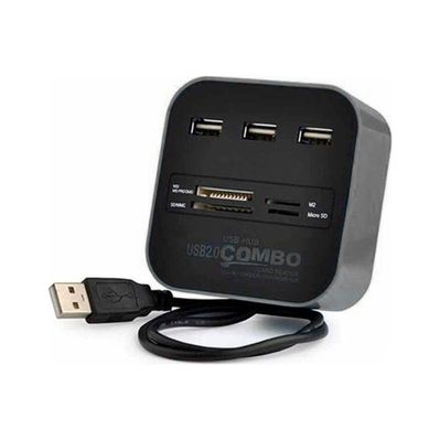 Концентратор Voltronic USB 2.0 to 3xUSB 2.0 + SD/MMC/TF/M2 black (CUB3-B)