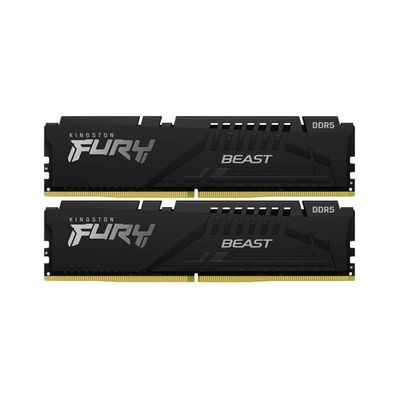 Модуль пам'яті для комп'ютера DDR5 64GB (2x32GB) 5600 MHz Fury Beast Black Kingston Fury (ex.HyperX) (KF556C36BBE2K2-64)