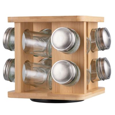 Набір для спецій Ardesto Midori, 9 предметів, 80мл бамбук, нержавіюча сталь (AR1408B)