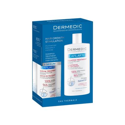 Набір косметики Dermedic Capilarte Hair Growth Stimulation Для стимуляції росту волосся Шампунь 300 мл + Сироватка 150 мл (5901643177751)