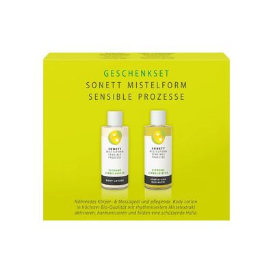 Набір косметики Sonett Органічний подарунковий набір Сосна та лимон Для тіла та масажу 2 x 50 мл (4007547771505)
