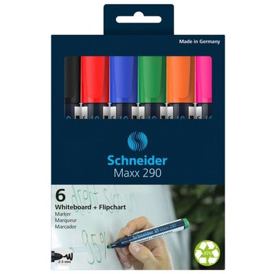 Набір маркерів Schneider 6 маркерів для дошок та фліпчартів MAXX 290 в блістері (S129096)