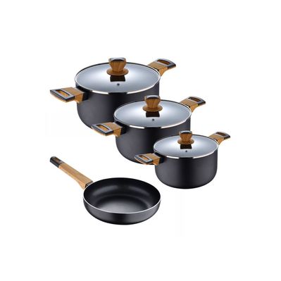 Набір посуду Bergner Earth black, 7 предметів (BG-34630-BK)