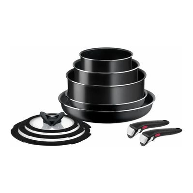Набір посуду Tefal Ingenio Easy Cook & Clean 10 предметів чорний (L1539053)
