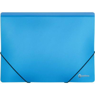 Папка на резинках Optima А4 двоколірна, блакитна (O30698-11)