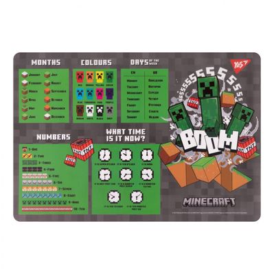 Підкладка настільна Yes А3 Minecraft Creepers з підказками англ (492248)