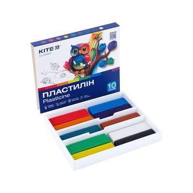Пластилин Kite Classic 10 цветов, 200 г (K-084)