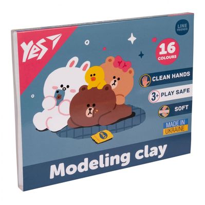 Пластилін Yes Line Friends 16 кольорів 320 г (540675)