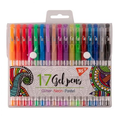 Ручка гелева Yes набір 17 штук (420434)