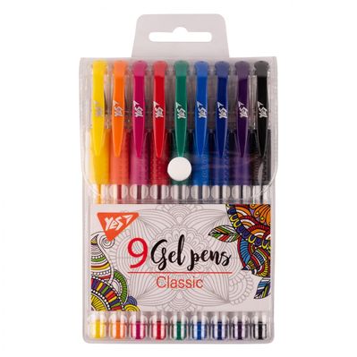 Ручка гелева Yes набір Classic 9 штук (420430)