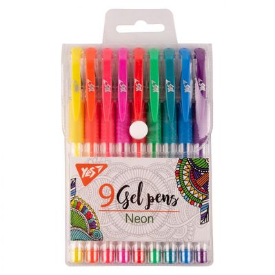 Ручка гелева Yes набір Neon 9 штук (420432)