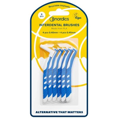 Щітки для міжзубних проміжків Nordics L-подібні 4 x 0.40 мм + 4 x 0.45 мм (3800500324494)