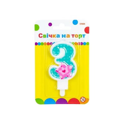 Свічка Maxi Princess "3" висотою 7,62 см (MX622050-3)