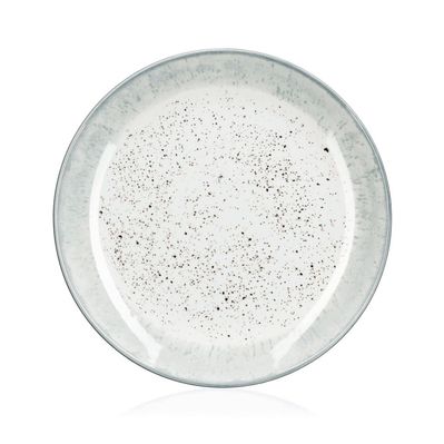 Тарілка Ardesto Siena, 19см, порцеляна, біло-сірий (AR2919SW)