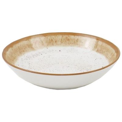 Тарілка Ardesto Siena, 790мл, 20см, порцеляна, біло-жовтий (AR2920SBG)